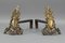 French Louis XV Style Bronze and Iron Firedogs, Set of 2, Image 11