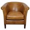Vintage Dutch Cognac Colored Leather Club Chair, Image 1