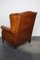 Vintage Dutch Cognac Colored Wingback Leather Club Chair, Image 11