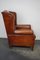 Fauteuil à Oreilles Vintage en Cuir Couleur Cognac, Pays-Bas 6