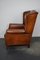 Fauteuil à Oreilles Vintage en Cuir Couleur Cognac, Pays-Bas 12