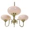 Art Deco Brass 3-Light Chandelier, 1930s, Image 1