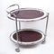 Oval Chrome and Glass Drinks Trolley, 1940s, Image 1