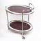 Oval Chrome and Glass Drinks Trolley, 1940s 8