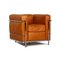 Poltrona Lc2 in pelle color cognac Le Corbusier per Cassina, Immagine 1