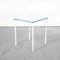 French Blue and White Metal Garden Table, 1950s 1