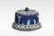 Blue Dip Jasperware Cylindrical Cheese Dish 1