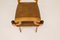 Taburete sueco Art Déco de abedul lacado con asiento de cuero, años 40, Imagen 5