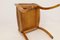 Taburete sueco Art Déco de abedul lacado con asiento de cuero, años 40, Imagen 6