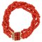 Bracelet en Or Jaune 18 Carats avec Perles de Corail Facettées, France 1