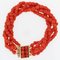 Bracelet en Or Jaune 18 Carats avec Perles de Corail Facettées, France 9