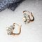 19th Century French Natural Pearl Diamond 18 Karat Rose Gold Lever-Back Earrings 5