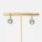 19th Century French Natural Pearl Diamond 18 Karat Rose Gold Lever-Back Earrings 9