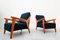 Blue Cherry Wood Armchairs by Melchiorre Bega, Italy, Set of 2, Image 3