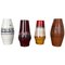 Multicolor Fat Lava Pottery Vases from Scheurich, Germany, Set of 4 1