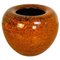 Vase Mid-Century en Céramique Orange avec Décoration Abstraite, Italie, 1960s 1