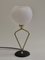 Mid-Century French Table Lamp with White Glass Shade, 1950s, Image 1