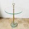Mid-Century Italian Round Serving Table Made of Glass with Brass Handle 1