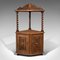 Antique English Light Oak Corner Display Cabinet, 1880 2
