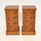Victorian Style Burr Walnut Bedside Chests, 1950s, Set of 2 2