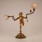 19th Century French Victorian Gilt Bronze Table Lamp with Frozen Glass Lampshades 2