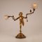 19th Century French Victorian Gilt Bronze Table Lamp with Frozen Glass Lampshades 9