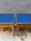 Tables de Chevet avec Plateau en Verre Bleu, Set de 2 4