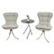 Seats with Chrome Silver Legs & Table, Set of 3 7
