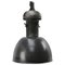 Vintage Belgian Industrial Black Enamel Cast Iron Pendant Light 1