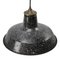 Vintage Belgian Industrial Black Speckled Enamel Pendant Light 2