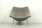 Vintage Oyster Chair in Grey Ploeg Fabric by Pierre Paulin for Artifort Kvadrat 1