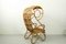 Vintage Mid-Century Rattan Hooded Beach Chair, 1960s 5