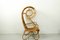 Chaise de Plage à Capuche Mid-Century Vintage en Rotin, 1960s 3