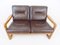 Teak & Leder 2-Sitzer Sofa von Möbelfabrik Holstebro 4