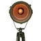 Vintage Industrial Green Metal & Wooden Tripod Glass Spot Light Floor Lamp, Image 5