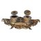 Antique Rococo Gilt Gold Brass Double Inkwell Desk Set, Image 12