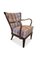 Art Deco Danish Oak Bentwood Armchair with New Plaid Upholstery from Fritz Hansen, 1940s 1