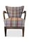 Art Deco Danish Oak Bentwood Armchair with New Plaid Upholstery from Fritz Hansen, 1940s 2