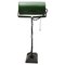 Grüner Vintage Industrie Emaille Banker Leuchttisch oder Schreibtischlampe 6