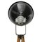 Schwarz emaillierte industrielle Vintage Vintage Stehlampe aus Holz 6