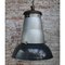 Grande Lampe à Suspension Industrielle Vintage en Émail Noir de Mazda, France 5