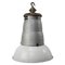 Large Vintage French Industrial Light Grey Enamel Pendant Lights from Mazda, Image 1