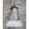 Lámparas colgantes francesas industriales vintage grandes esmaltadas en gris de Mazda, Imagen 5