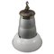 Large Vintage French Industrial Light Grey Enamel Pendant Lights from Mazda, Image 2