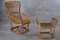 Wicker BP4 Armchair & Pouf by Tito Agnoli, 1950s, Set of 2 3