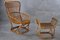 Wicker BP4 Armchair & Pouf by Tito Agnoli, 1950s, Set of 2, Image 3