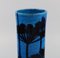 Large Azure Blue Glazed Stoneware Vase 3