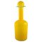 Große gelbe Kunstglasvase oder Flasche von Otto Brauer für Holmegaard, 1960er 1