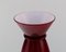 Large Burgundy Red Mouth Blown Murano Art Glass Vase 3