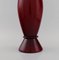 Large Burgundy Red Mouth Blown Murano Art Glass Vase 5